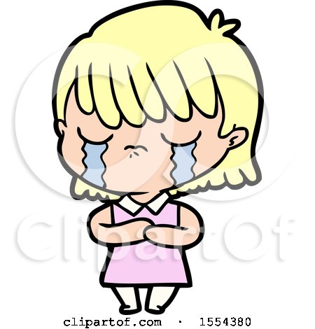 Cartoon Woman Crying by lineartestpilot