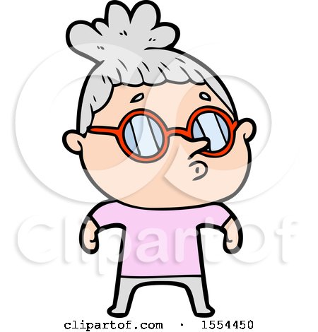 Cartoon Woman Wearing Glasses by lineartestpilot