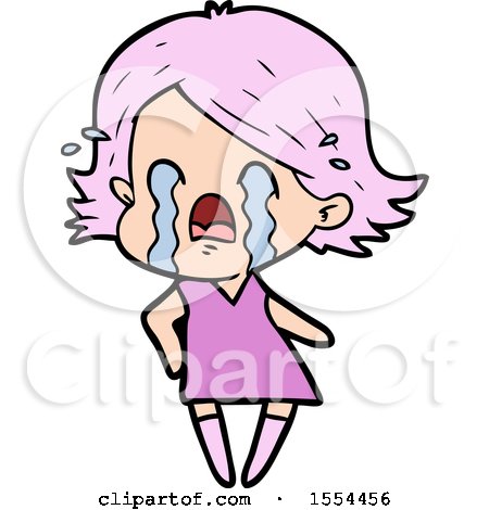 Cartoon Woman Crying by lineartestpilot