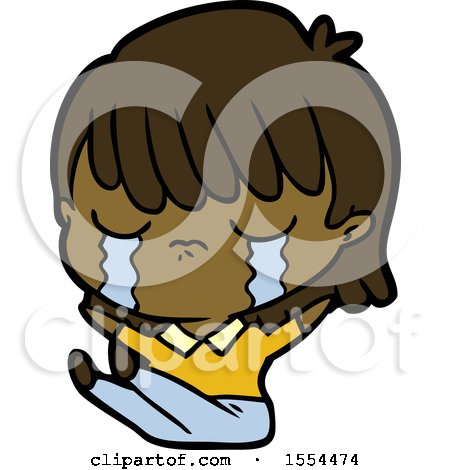 Cartoon Woman Crying by lineartestpilot