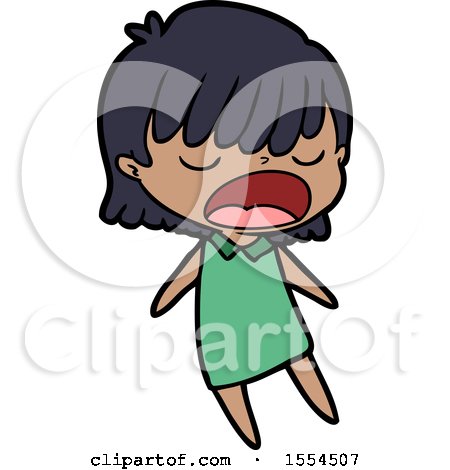 Cartoon Woman Talking Loudly by lineartestpilot