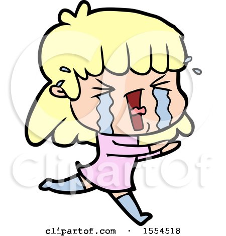 Cartoon Woman in Tears by lineartestpilot