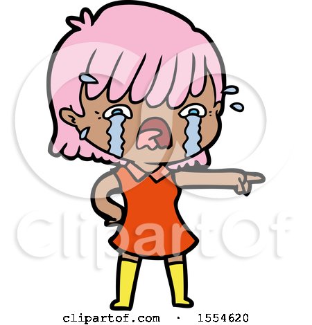 Cartoon Girl Crying by lineartestpilot