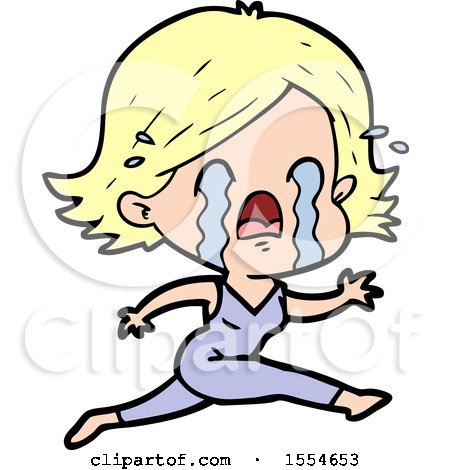 Cartoon Woman Crying by lineartestpilot