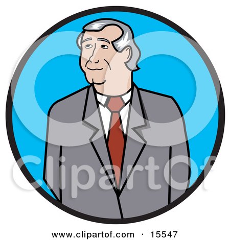 Middle Aged Businessman In A Gray Jacket, Red Tie And White Shirt, Looking Off To The Side Clipart Illustration by Andy Nortnik