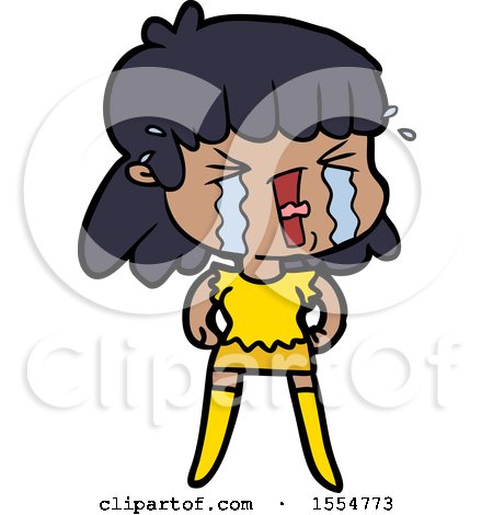 Cartoon Woman Crying by lineartestpilot