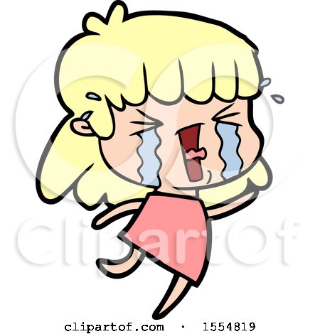 Cartoon Woman in Tears by lineartestpilot