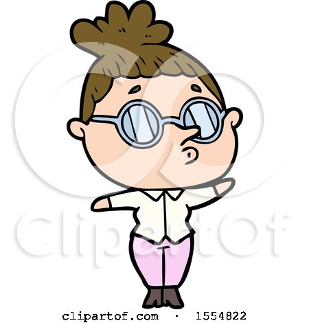 Cartoon Woman Wearing Glasses by lineartestpilot