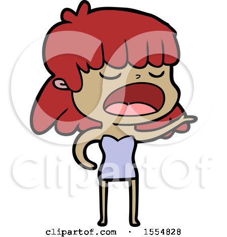 Cartoon Woman Talking Loudly by lineartestpilot