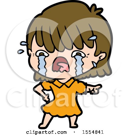 Cartoon Girl Crying by lineartestpilot