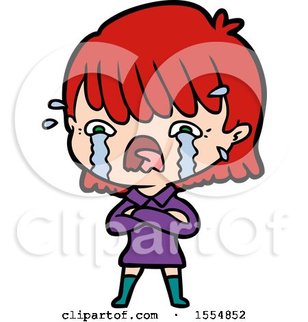 Cartoon Girl Crying by lineartestpilot