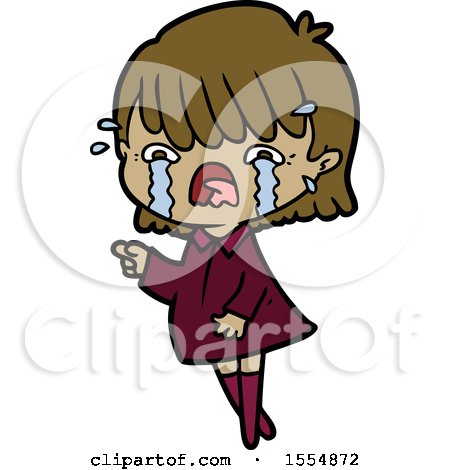 Cartoon Girl Crying by lineartestpilot