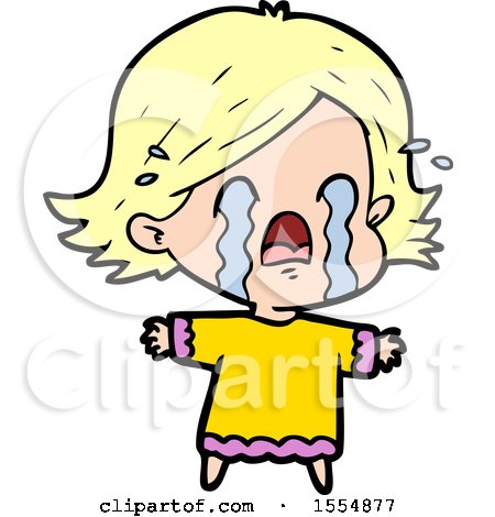 Cartoon Woman Crying by lineartestpilot