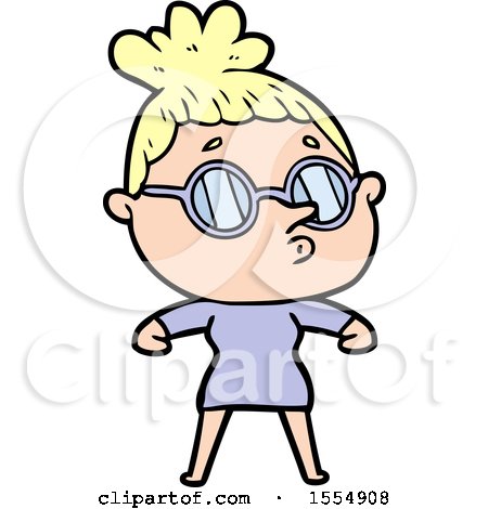 Cartoon Woman Wearing Glasses by lineartestpilot