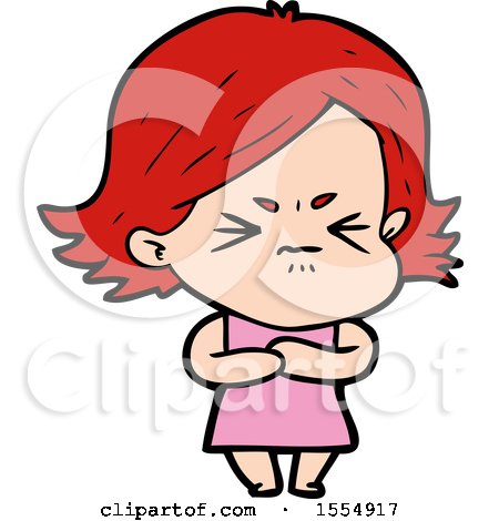 Cartoon Angry Girl by lineartestpilot