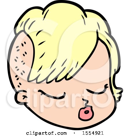 Cartoon Female Face by lineartestpilot