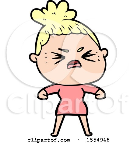 Cartoon Angry Woman by lineartestpilot