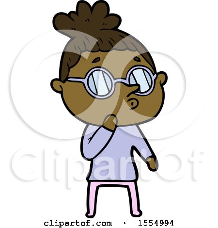 Cartoon Woman Wearing Glasses by lineartestpilot