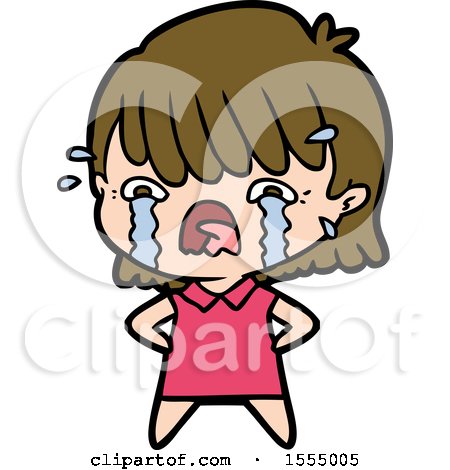 Cartoon Girl Crying by lineartestpilot