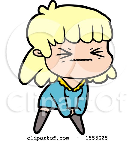 Cartoon Angry Girl by lineartestpilot