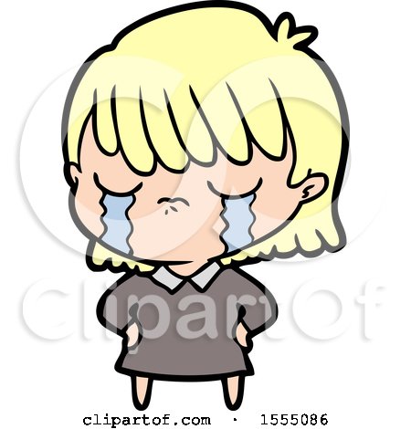 Cartoon Woman Crying by lineartestpilot