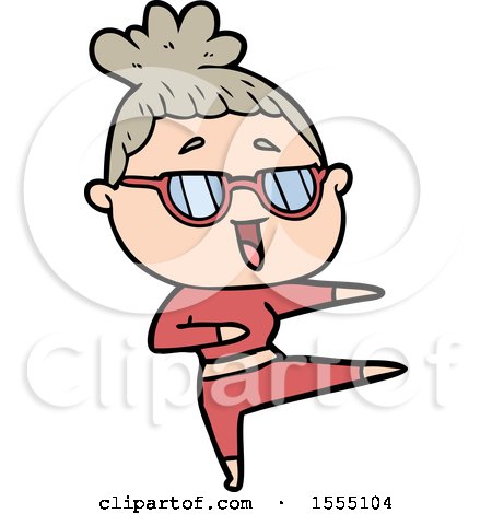 Cartoon Happy Woman Wearing Spectacles by lineartestpilot