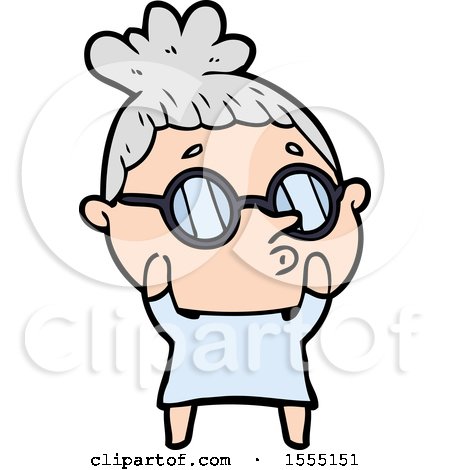 Cartoon Woman Wearing Glasses by lineartestpilot