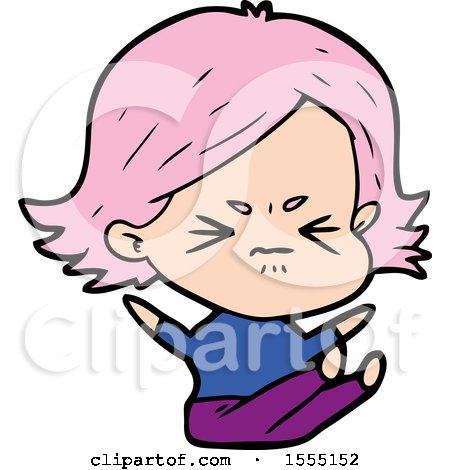 Cartoon Angry Girl by lineartestpilot