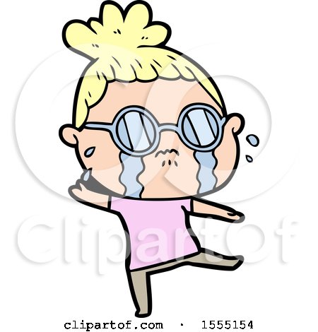 Cartoon Crying Woman Wearing Spectacles by lineartestpilot