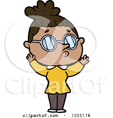 Cartoon Woman Wearing Glasses by lineartestpilot