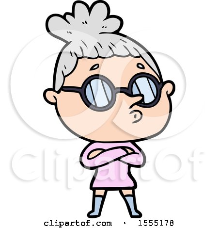 Cartoon Woman Wearing Glasses by lineartestpilot