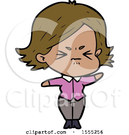 Cartoon Angry Girl by lineartestpilot