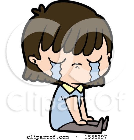 Cartoon Woman Crying by lineartestpilot