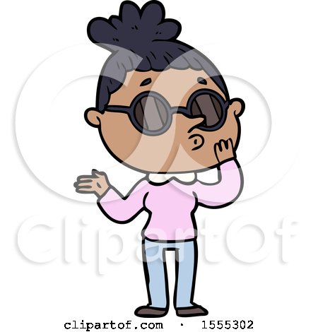 Cartoon Woman Wearing Sunglasses by lineartestpilot