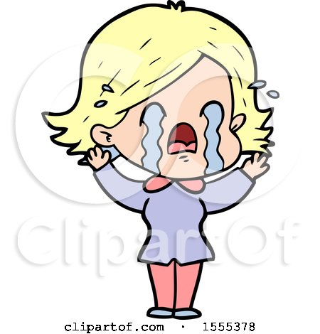 Cartoon Woman Crying by lineartestpilot