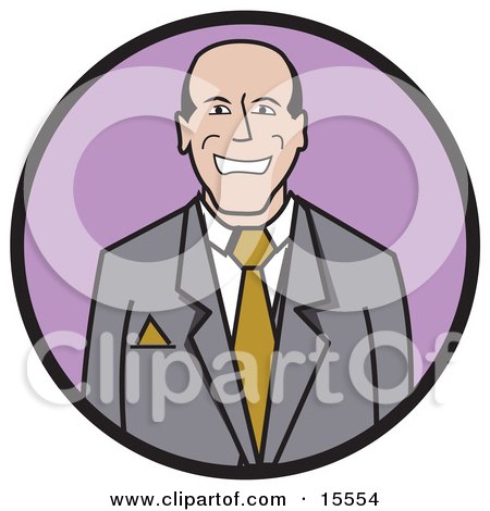 Happy Businessman Wearing a Suit and Tie Clipart Illustration by Andy Nortnik