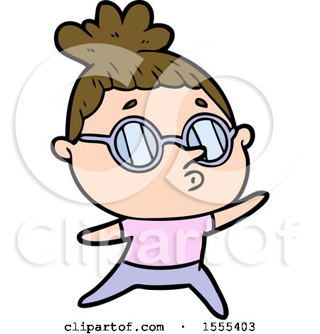 Cartoon Woman Wearing Glasses by lineartestpilot