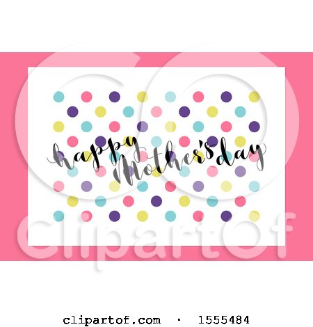 Clipart of a Happy Mothers Day Greeting with Dots on Pink and White - Royalty Free Vector Illustration by elena