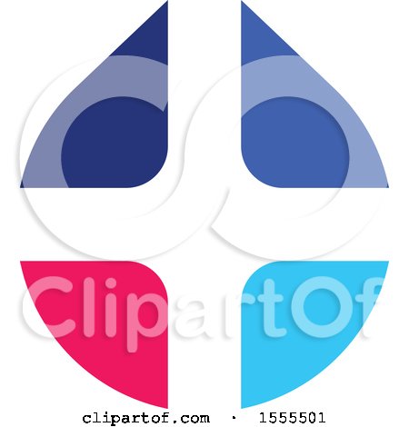Clipart of a Droplet with a Medical Cross - Royalty Free Vector Illustration by elena