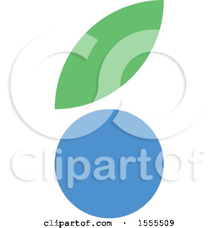 Clipart of a Blueberry and Leaf Design Forming a Letter B - Royalty Free Vector Illustration by elena