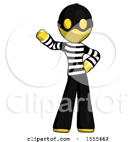 Yellow Thief Man Waving Right Arm with Hand on Hip by Leo Blanchette