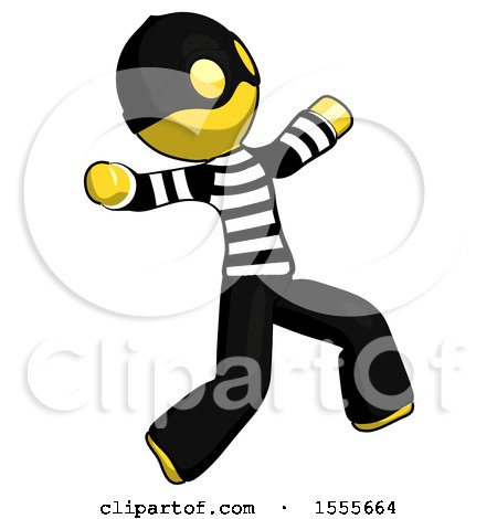 Yellow Thief Man Running Away in Hysterical Panic Direction Right by Leo Blanchette