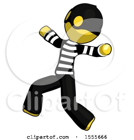 Yellow Thief Man Running Away in Hysterical Panic Direction Left by Leo Blanchette