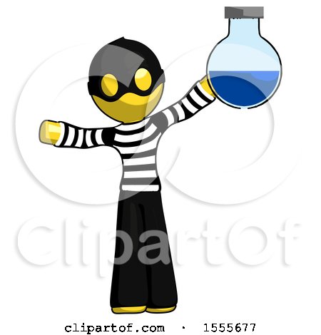 Yellow Thief Man Holding Large Round Flask or Beaker by Leo Blanchette
