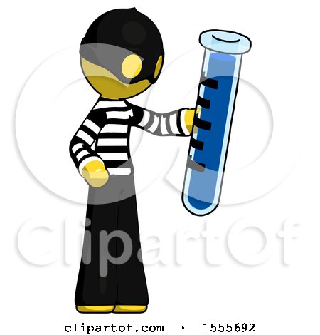 Yellow Thief Man Holding Large Test Tube by Leo Blanchette