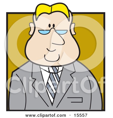 Blond Haired Lawyer, Manager or Accountant Businessman Clipart Illustration by Andy Nortnik