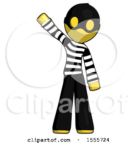 Yellow Thief Man Waving Emphatically with Right Arm by Leo Blanchette