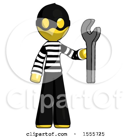 Yellow Thief Man Holding Wrench Ready to Repair or Work by Leo Blanchette