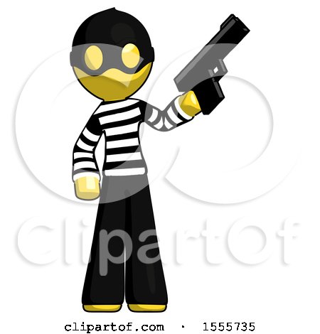 Yellow Thief Man Holding Handgun by Leo Blanchette