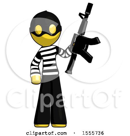 Yellow Thief Man Holding Automatic Gun by Leo Blanchette